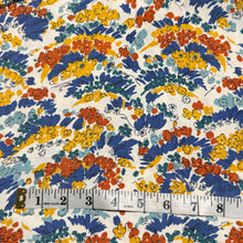 Load image into Gallery viewer, Original 1930's White, Yellow, Blue and Rust Textured Crepe Dressmaking Fabric - 32" x 160" *