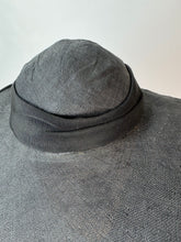 Load image into Gallery viewer, Original 1930's Inky Black Straw and Grosgrain Straw Summer Hat *
