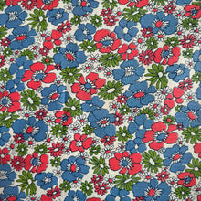 Load image into Gallery viewer, Original 1940's White, Red, Blue and Green Medium Weight Cotton Dressmaking Fabric - 36" x 88"