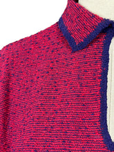 Load image into Gallery viewer, Original 1940's 1950's Brittany Club Sports Clothes by Marinette Three Piece Knit Set in Cranberry Red and French Navy Boucle Wool - Bust 36 38 *