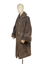 Load image into Gallery viewer, Fabulous Original 1950's Faux Fur Coat with Huge Cuffs, Shawl Collar and Large Buttons - Bust 38" *
