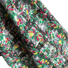 Load image into Gallery viewer, Original 1940's 1950's Cotton Dressmaking Fabric in Black, Green, Grey, Yellow and Red - 44" x 90"