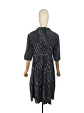 Load image into Gallery viewer, Original 1940's Black and White Petite Length Belted Day Dress - Bust 38 *