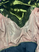 Load image into Gallery viewer, Original 1930's Off the Shoulder Moss Green Velvet Full Length Evening Dress - Bust 33 34 *