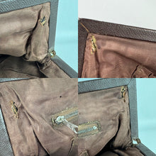 Load image into Gallery viewer, Original 1930’s 1940’s Large Wool Work Embroidered Bag with Leather Handle - Beautiful Vintage Handbag