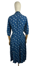 Load image into Gallery viewer, Original 1940's Volup American Made Blue and White Crepe Day Dress - Bust 40 42