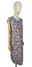 Load image into Gallery viewer, Deadstock Original 1940's CC41 Brightly Patterned Cotton Apron in Blue, Red, Orange, Green and White - Bust 34 36 *