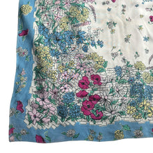 Load image into Gallery viewer, Original 1940's Bright Floral Crepe Scarf in Pink, Green, Blue and White - Great Headscarf