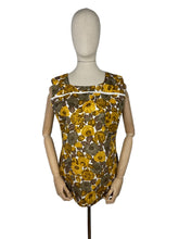 Load image into Gallery viewer, Original 1950's Autumnal Print Summer Tunic in Brown and Orange on White - Bust 38 40