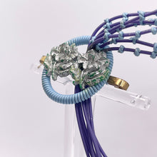 Load image into Gallery viewer, Original 1940's Blue, Purple, Silver and Green Wartime Make Do and Mend Wire Brooch with Double Button Middle *