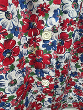 Load image into Gallery viewer, Original 1940's Deadstock Thick Cotton Belted Chore Dress in Red, White and Blue - Bust 34