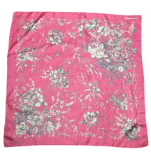 Load image into Gallery viewer, Original 1940's 1950’s Jacqmar Pure Silk Scarf with Pretty Floral Print in Grey and White on a Bright Pink Base