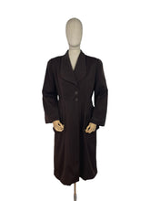 Load image into Gallery viewer, Original 1940's Dark Brown Lightweight Wool Coat with Patch Pockets and Three Button Closure
