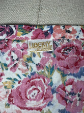 Load image into Gallery viewer, Vintage Liberty Tana Lawn Cotton Apron with Roses Print in Pink, Apricot and Blue