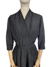 Load image into Gallery viewer, Original 1940's 1950's Classic Little Black Belted Day Dress - Bust 38 40