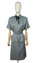 Load image into Gallery viewer, Original 1940's Navy and White Mode O'Day Gingham Check Suit with Original Belt and Velvet Bow Neck - Bust 40