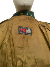 Load image into Gallery viewer, 1960's or 1970's Welsh Wool Tapestry Belted Coat in Green, Red and Yellow - Bust 34