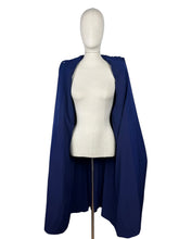 Load image into Gallery viewer, Wounded but Wearable Original 1940's Blue Wool Swagger Coat - Bust 36" 38" *