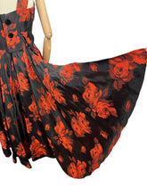 Load image into Gallery viewer, Original 1950's Elizabeth Henry of London Black and Red Wiggle Cocktail Dress with Back Drapes - Bust 36