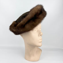 Load image into Gallery viewer, Original 1950's Brown Velvet and Real Fur Hat by Henry Ash