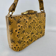 Load image into Gallery viewer, Original 1940's 1950's Olive Green Painted Leather Box Bag by CORET of Montreal