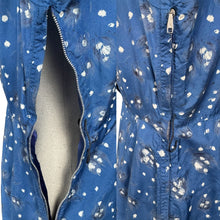 Load image into Gallery viewer, Original 1950's Blue Silk Wiggle Dress with Floral Print in White and Black - Bust 36 *