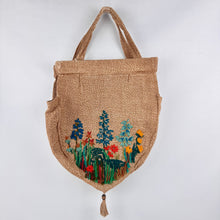 Load image into Gallery viewer, Original Early 20th Century 1910 Embroidered Hessian Bag - Beautiful Antique Handbag