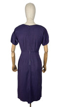 Load image into Gallery viewer, Original 1950's Purple and Black Wool Check Wiggle Dress - Bust 34 36 *