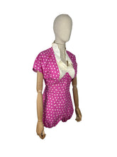Load image into Gallery viewer, Original 1950's Pink and White Swimsuit with Matching Bolero Jacket - Bust 36 *