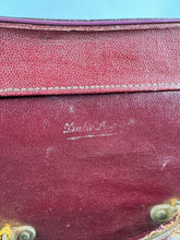 Load image into Gallery viewer, Original 1940's 1950's Burgundy Leather Travel Suitcase by Dinkie Luggage *
