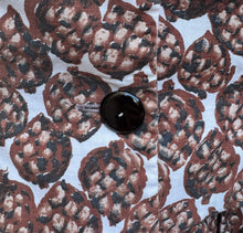 Load image into Gallery viewer, Original 1950's White and Brown Novelty Print Pine Cone Dress and Jacket Set - Bust 34
