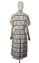 Load image into Gallery viewer, Wounded but Wearable Original Late 1940's or Early 1950's Floppy Cotton Floral Stripe Day Dress - Bust 36 *