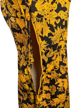 Load image into Gallery viewer, Original 1950’s Orange and Black Floral Cotton Wiggle Dress *