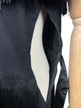 Load image into Gallery viewer, Original 1940's B Altman New York Full Length Black Crepe Evening Dress with Fringe Detail - Bust 36 38