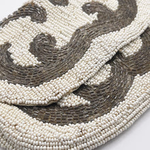Load image into Gallery viewer, Original 1930's Heavily Beaded Evening Clutch Bag in Ivory and Silver - Pretty Vintage Purse *