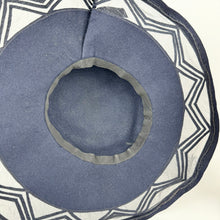 Load image into Gallery viewer, Beautiful Original 1930's French Navy Picture Hat with Net and Chevron Detail