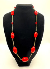 Load image into Gallery viewer, Original 1930's Art Deco Red Glass Bead Necklace