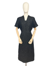Load image into Gallery viewer, Original 1950's Marldena Model Little Black Lace Cocktail Dress with Beading - Bust 40 42 *