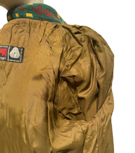 Load image into Gallery viewer, 1960's or 1970's Welsh Wool Tapestry Belted Coat in Green, Red and Yellow - Bust 34