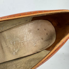 Load image into Gallery viewer, Original 1940’s or 1950’s Tan Leather Court Shoes with Openwork Detail - UK 4 or 4.5
