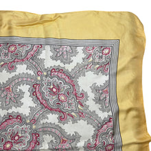 Load image into Gallery viewer, Original 1940's or 1950's Pure Silk Scarf in Mustard, Grey and Red - Great Headscarf