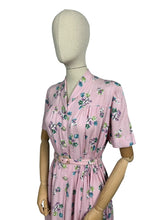 Load image into Gallery viewer, Original 1940's CC41 Pink, Green, Blue and White Floral Cotton Belted Day Dress - Bust 36