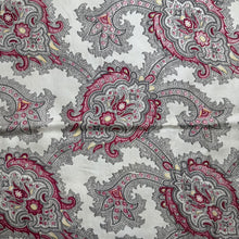 Load image into Gallery viewer, Original 1940's or 1950's Pure Silk Scarf in Mustard, Grey and Red - Great Headscarf