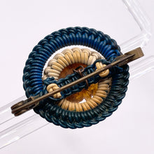Load image into Gallery viewer, Original 1940's Green, Cream and Brown Wartime Make Do and Mend Wire Brooch with Flower Middle *