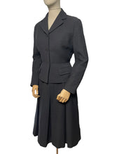 Load image into Gallery viewer, Original 1950's Dark Blue Grey Hebe Skirt Suit - Bust 38