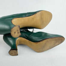 Load image into Gallery viewer, Original 1930's Mary Jane Leather Shoes Overpainted with Green *