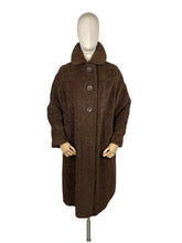 Load image into Gallery viewer, Original 1930's Dark Brown LISPAK British Alpaca Wool Coat with Huge Buttons by Barnett-Hutton - Bust 38 40