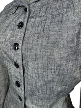 Load image into Gallery viewer, Original Late 1940's Wiley's of Kansas Textured Slate Grey Blue Cotton Suit - Bust 40