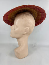 Load image into Gallery viewer, Original 1950s Tri Coloured Conical Straw Hat - Perfect Summer Hat