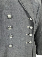 Load image into Gallery viewer, Original 1940's 1950's Slate Grey Double Breasted Textured Wool Princess Coat by Samtex Town - Bust 38 *